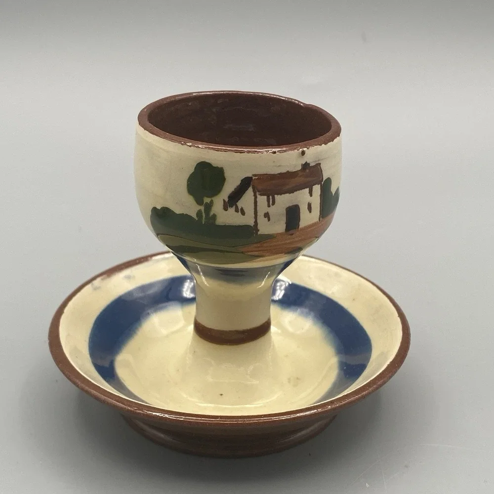 Watcombe Torquay Pottery England Motto Ware Egg Cup Base plus‎ Small Open Bowl